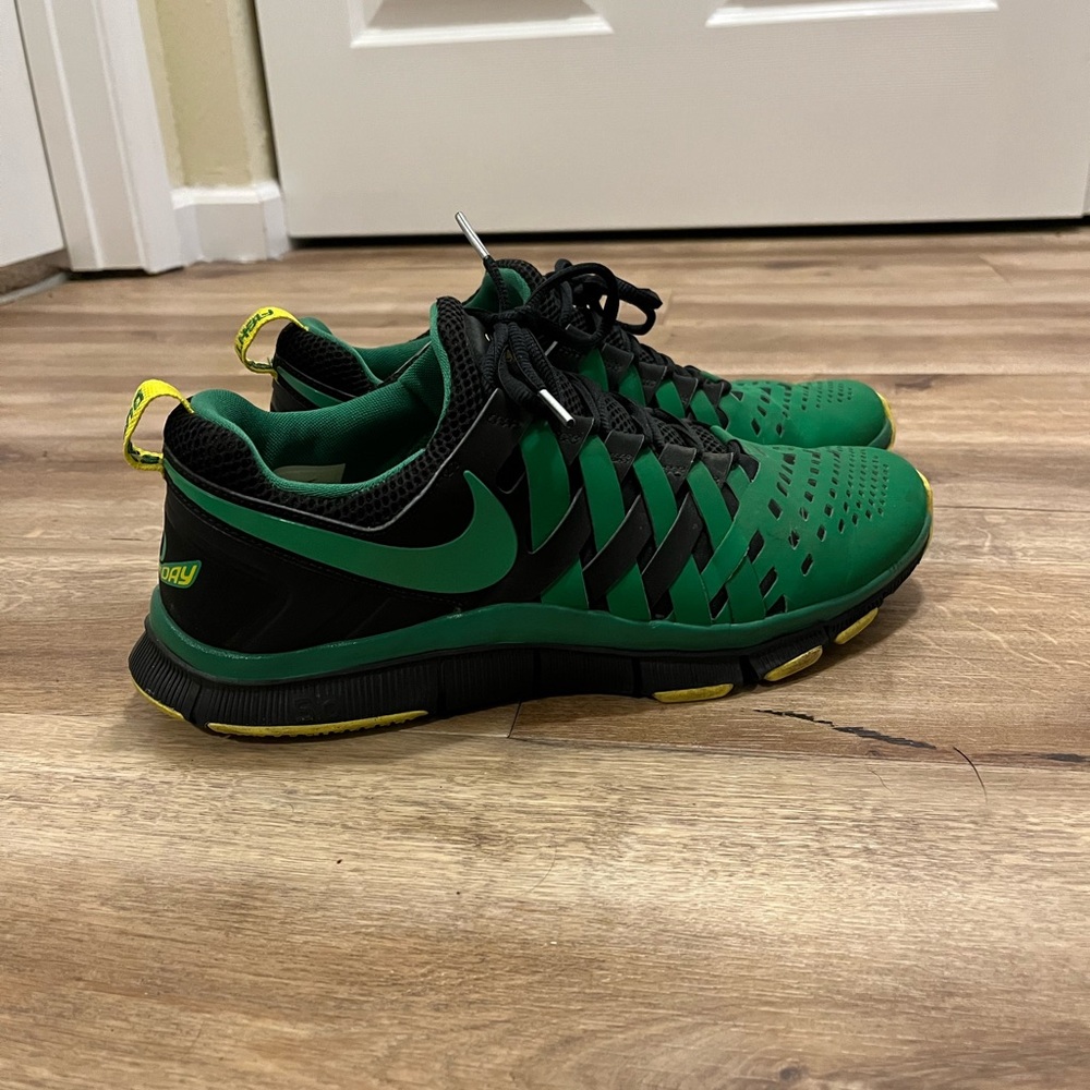 Green and Black Athletic Shoes